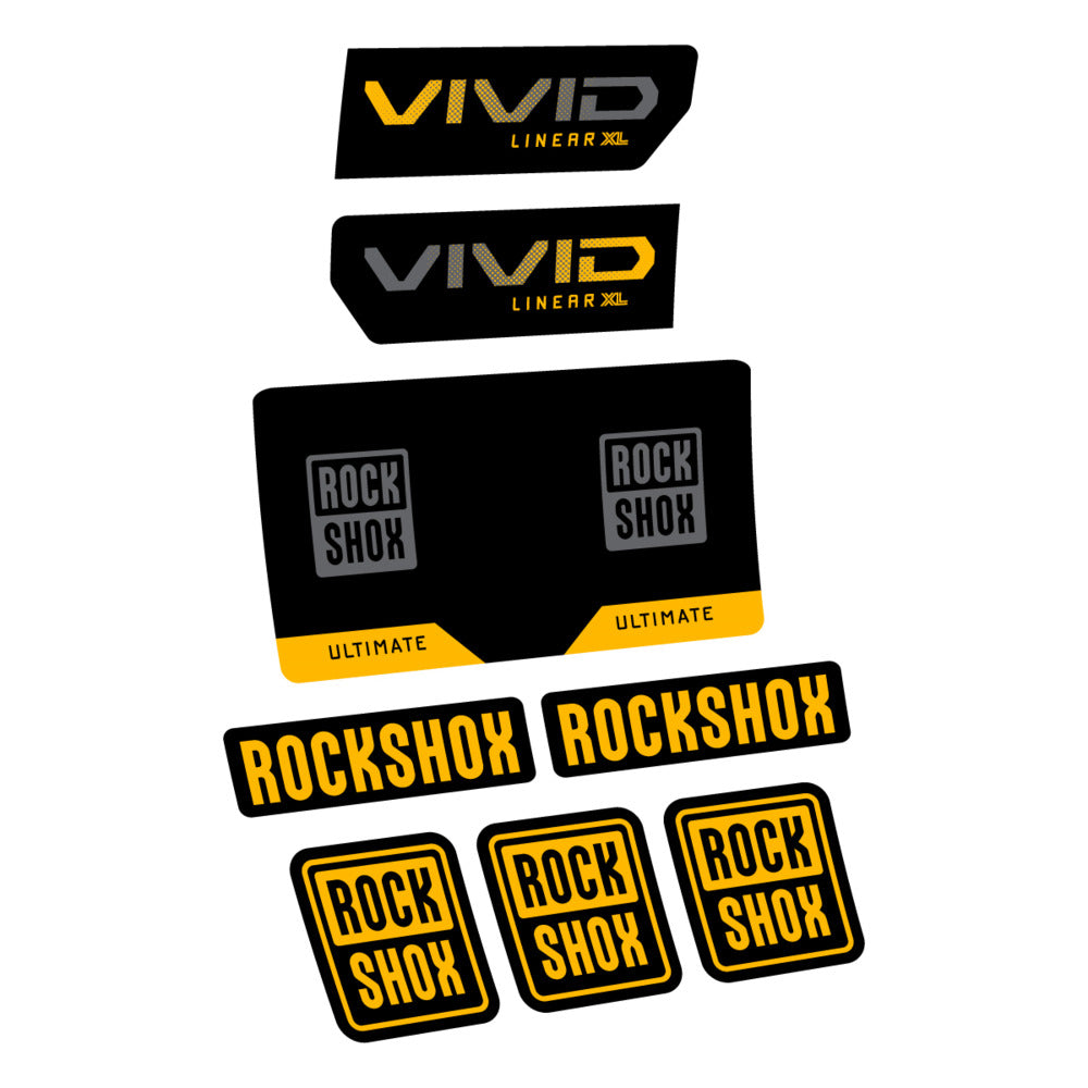 Stickers RockShox Vivid Ultimate Flight Attendant 2027 compatibles - Autocollants amortisseur VTT