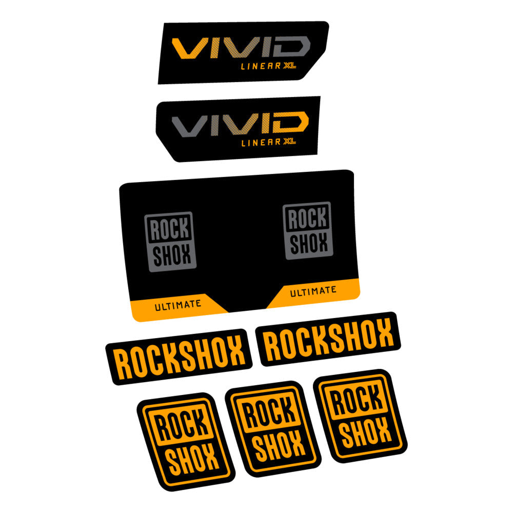 Stickers RockShox Vivid Ultimate Flight Attendant 2027 compatibles - Autocollants amortisseur VTT