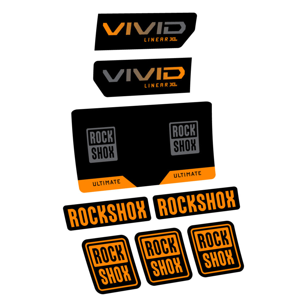 Stickers RockShox Vivid Ultimate Flight Attendant 2027 compatibles - Autocollants amortisseur VTT