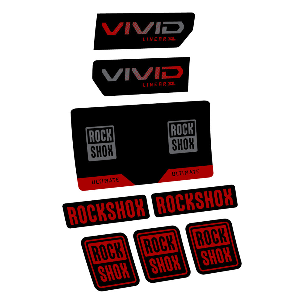 Stickers RockShox Vivid Ultimate Flight Attendant 2027 compatibles - Autocollants amortisseur VTT