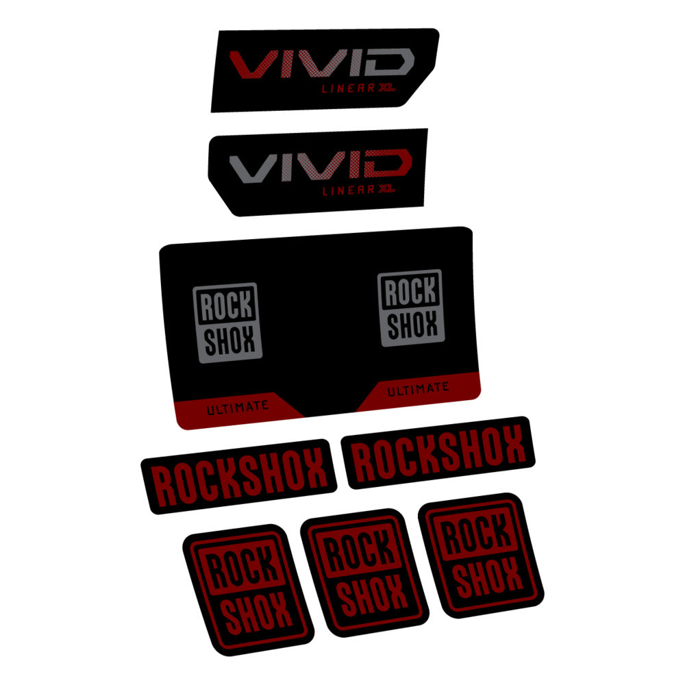 Stickers RockShox Vivid Ultimate Flight Attendant 2027 compatibles - Autocollants amortisseur VTT