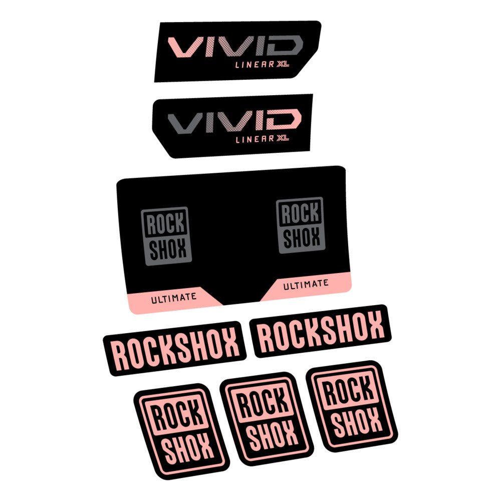 Stickers RockShox Vivid Ultimate Flight Attendant 2027 compatibles - Autocollants amortisseur VTT