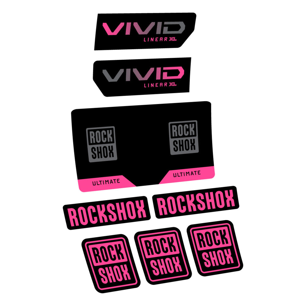 Stickers RockShox Vivid Ultimate Flight Attendant 2027 compatibles - Autocollants amortisseur VTT