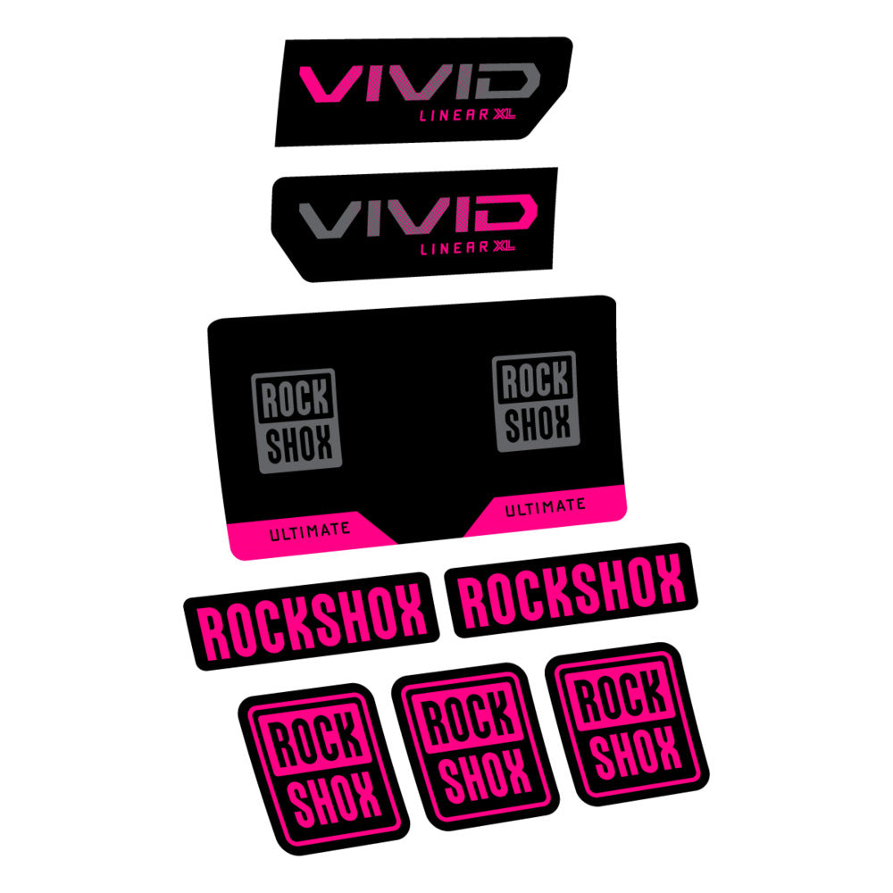 Stickers RockShox Vivid Ultimate Flight Attendant 2027 compatibles - Autocollants amortisseur VTT