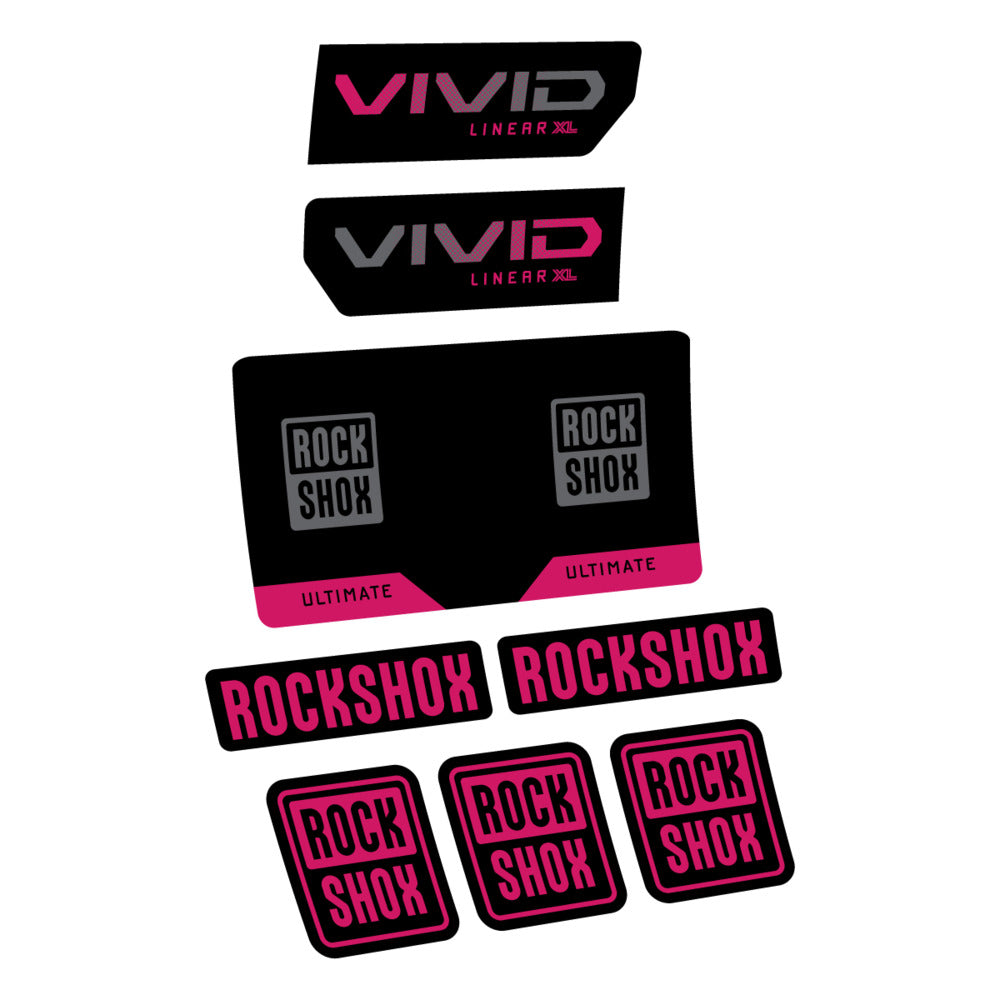 Stickers RockShox Vivid Ultimate Flight Attendant 2027 compatibles - Autocollants amortisseur VTT