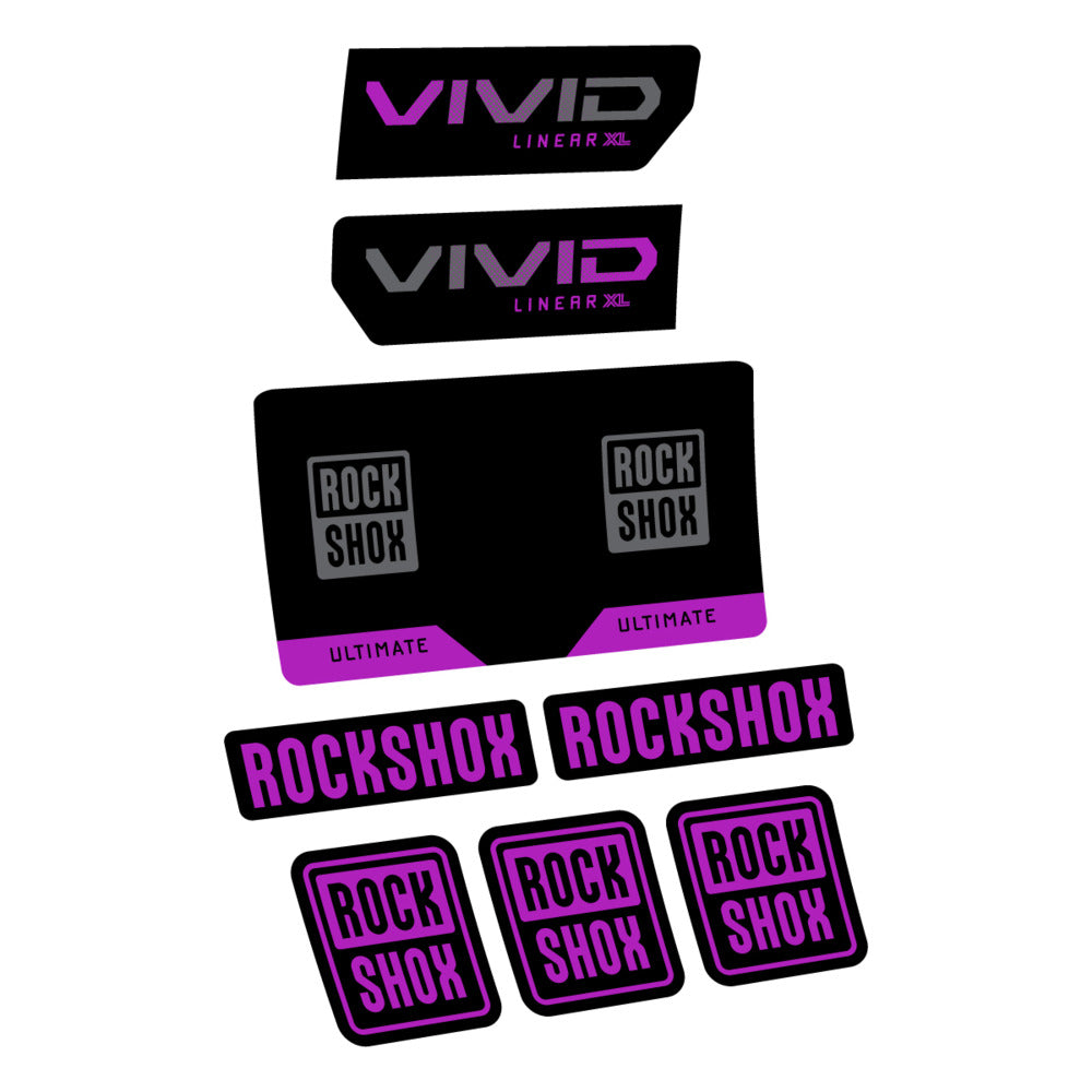 Stickers RockShox Vivid Ultimate Flight Attendant 2027 compatibles - Autocollants amortisseur VTT