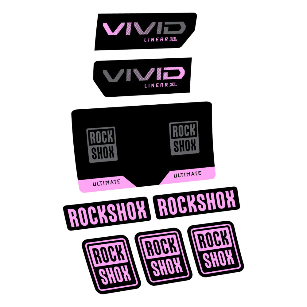 Stickers RockShox Vivid Ultimate Flight Attendant 2027 compatibles - Autocollants amortisseur VTT