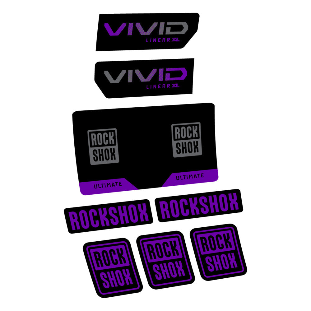 Stickers RockShox Vivid Ultimate Flight Attendant 2027 compatibles - Autocollants amortisseur VTT