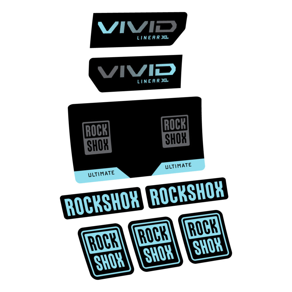 Stickers RockShox Vivid Ultimate Flight Attendant 2027 compatibles - Autocollants amortisseur VTT