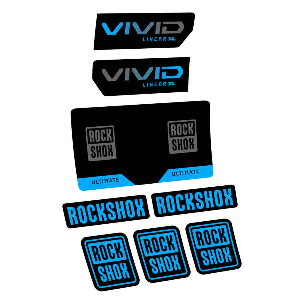 Stickers RockShox Vivid Ultimate Flight Attendant 2027 compatibles - Autocollants amortisseur VTT