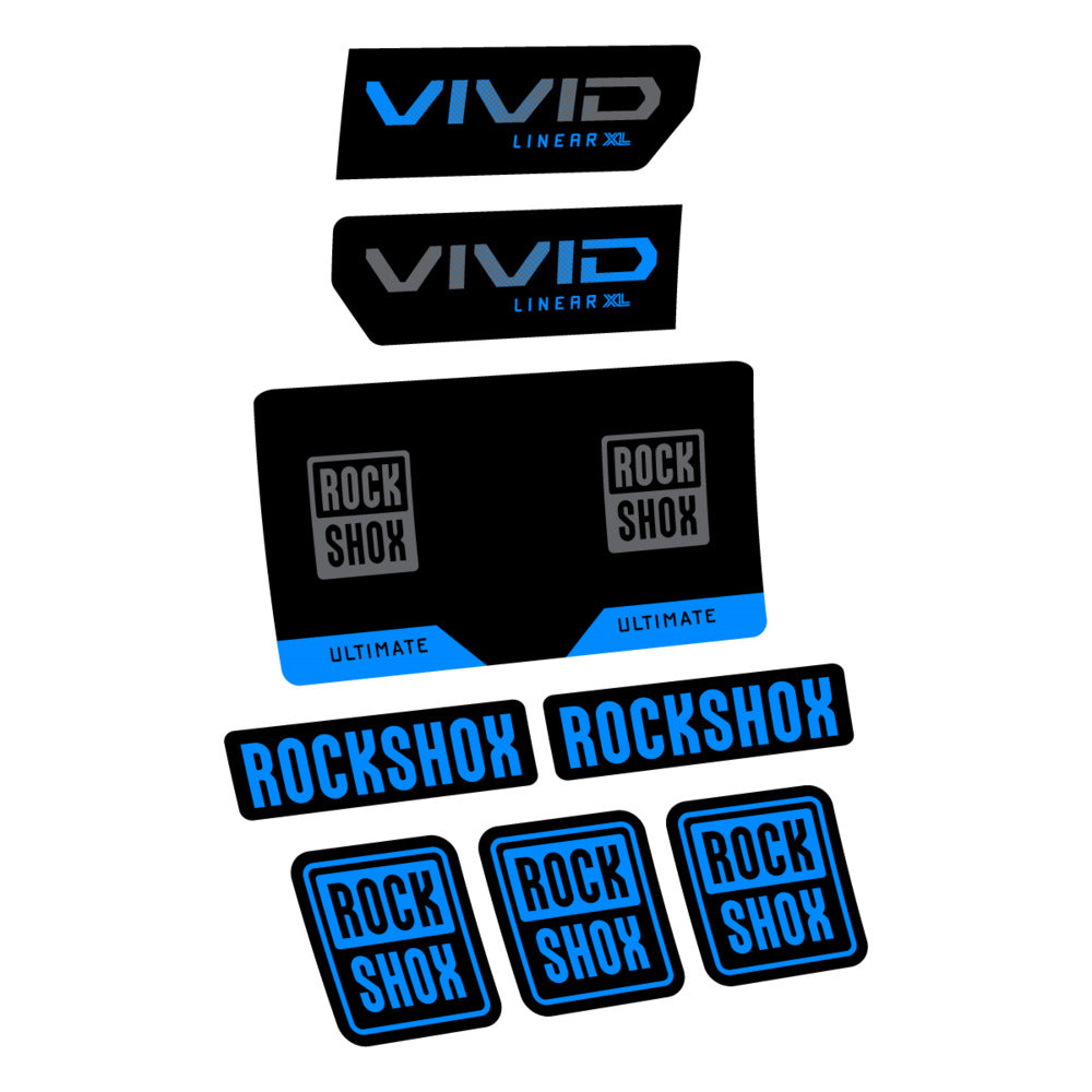 Stickers RockShox Vivid Ultimate Flight Attendant 2027 compatibles - Autocollants amortisseur VTT