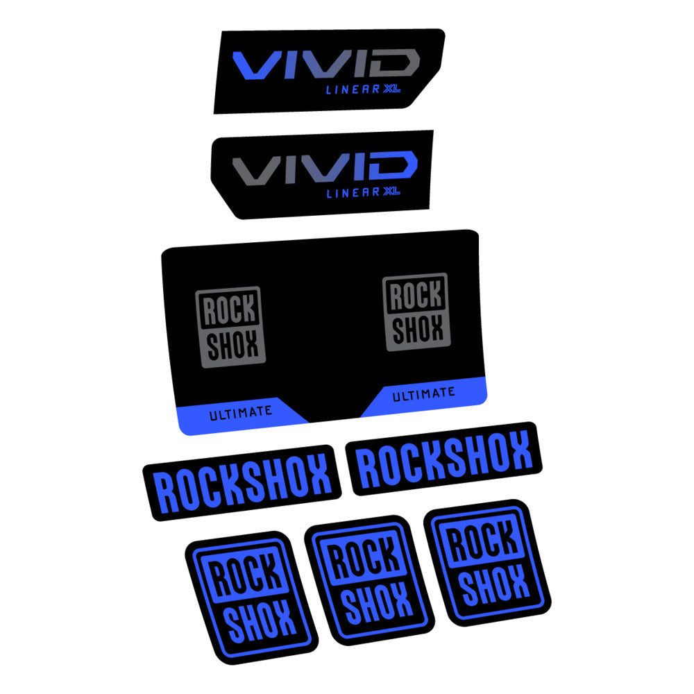 Stickers RockShox Vivid Ultimate Flight Attendant 2027 compatibles - Autocollants amortisseur VTT