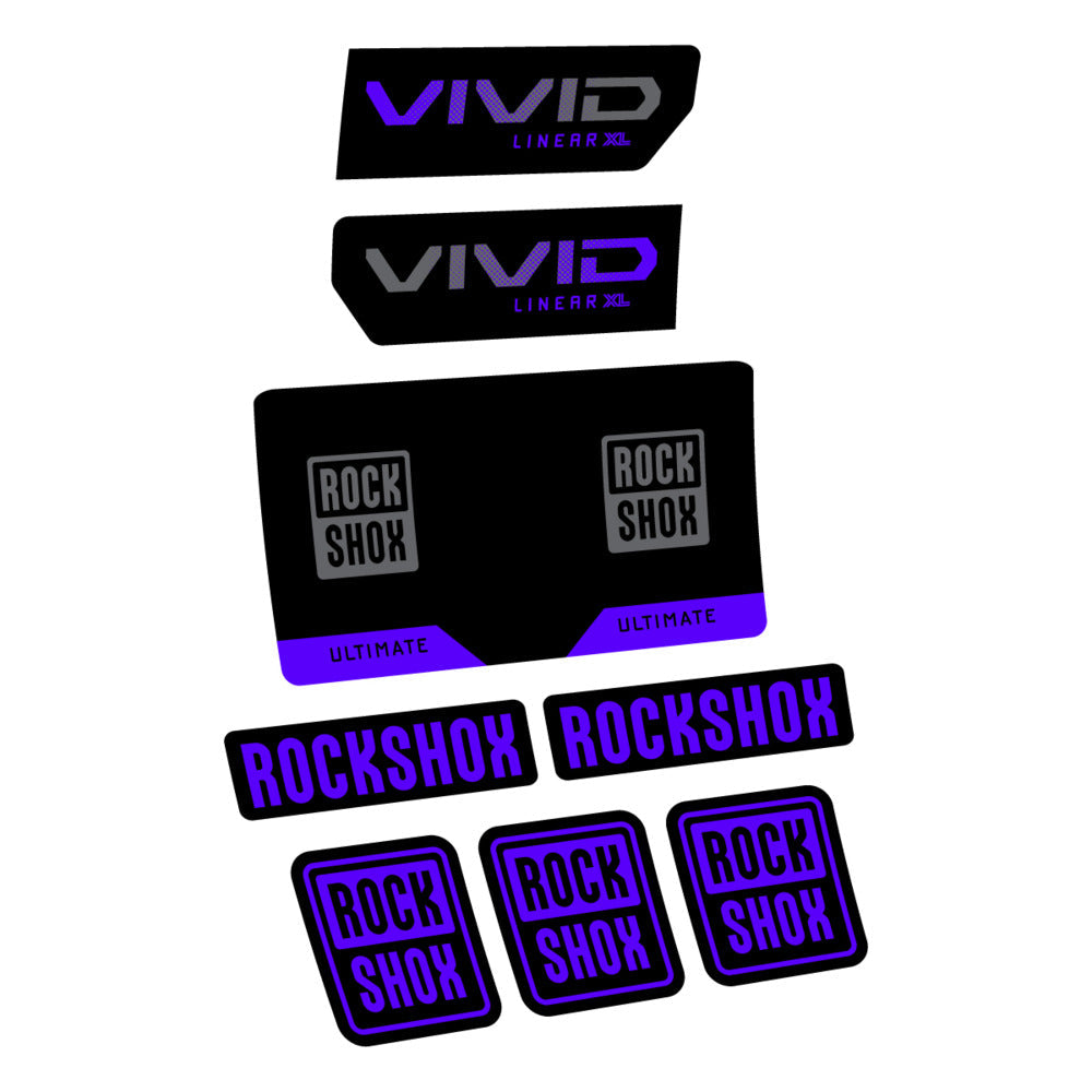 Stickers RockShox Vivid Ultimate Flight Attendant 2027 compatibles - Autocollants amortisseur VTT
