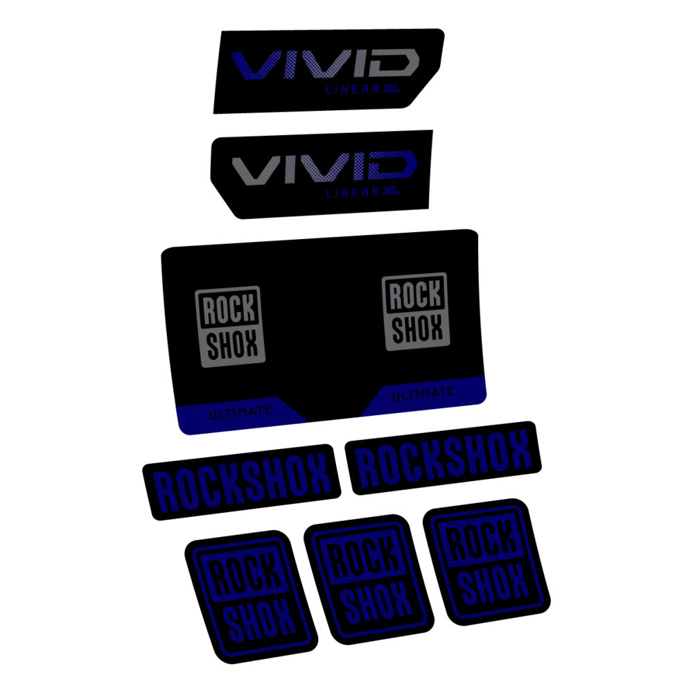 Stickers RockShox Vivid Ultimate Flight Attendant 2027 compatibles - Autocollants amortisseur VTT