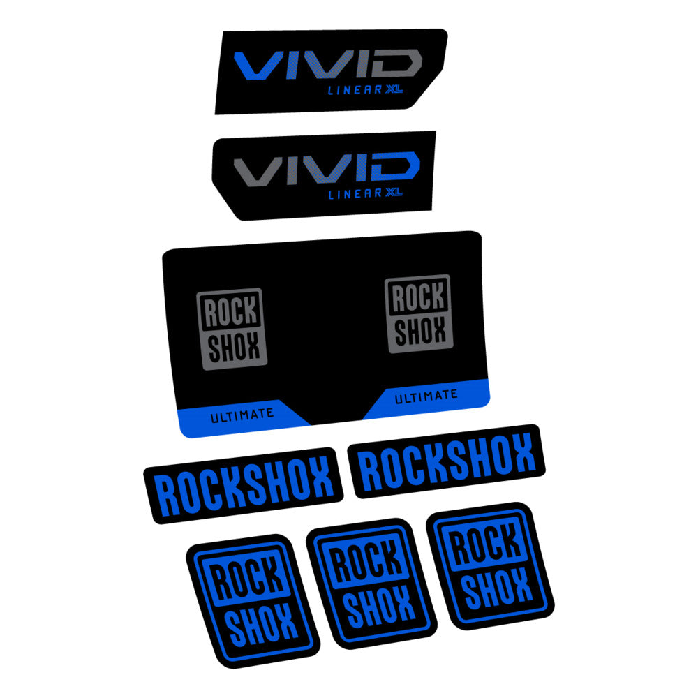 Stickers RockShox Vivid Ultimate Flight Attendant 2027 compatibles - Autocollants amortisseur VTT