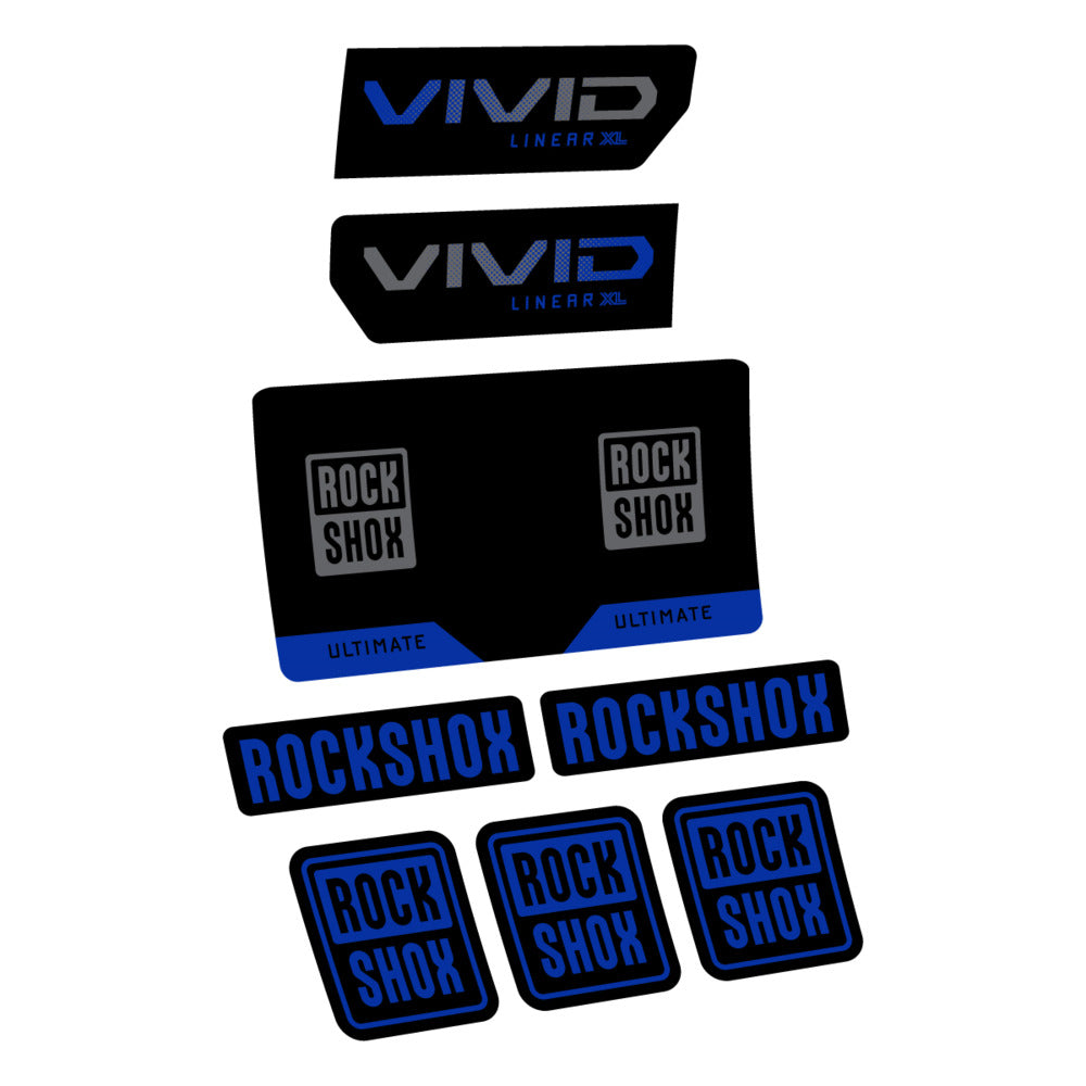 Stickers RockShox Vivid Ultimate Flight Attendant 2027 compatibles - Autocollants amortisseur VTT