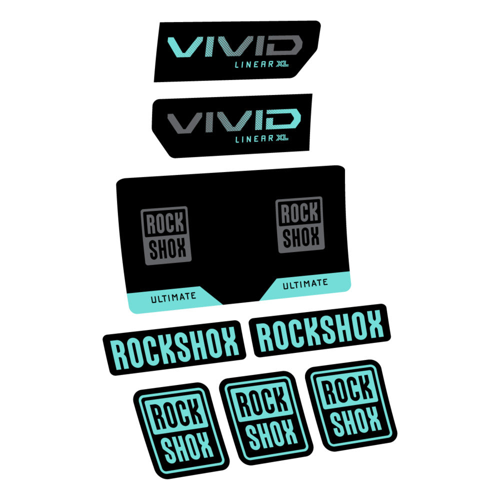 Stickers RockShox Vivid Ultimate Flight Attendant 2027 compatibles - Autocollants amortisseur VTT