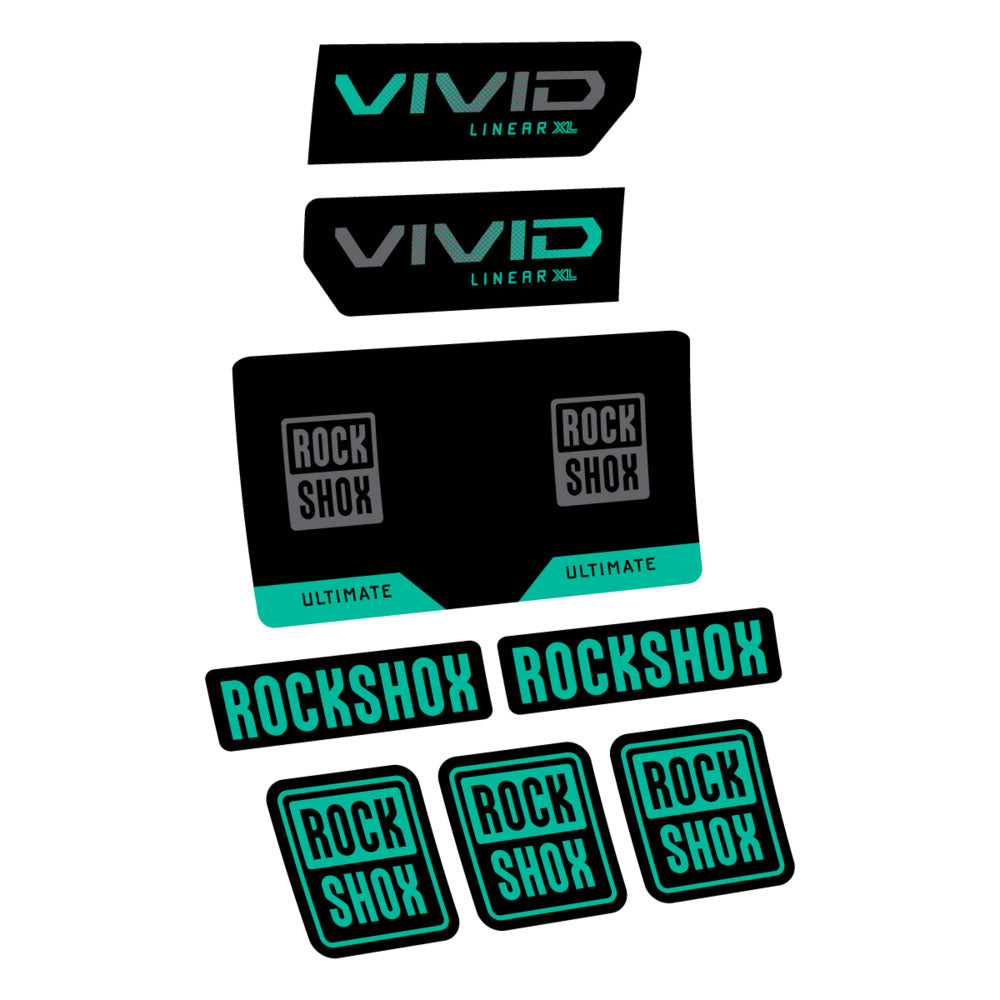 Stickers RockShox Vivid Ultimate Flight Attendant 2027 compatibles - Autocollants amortisseur VTT