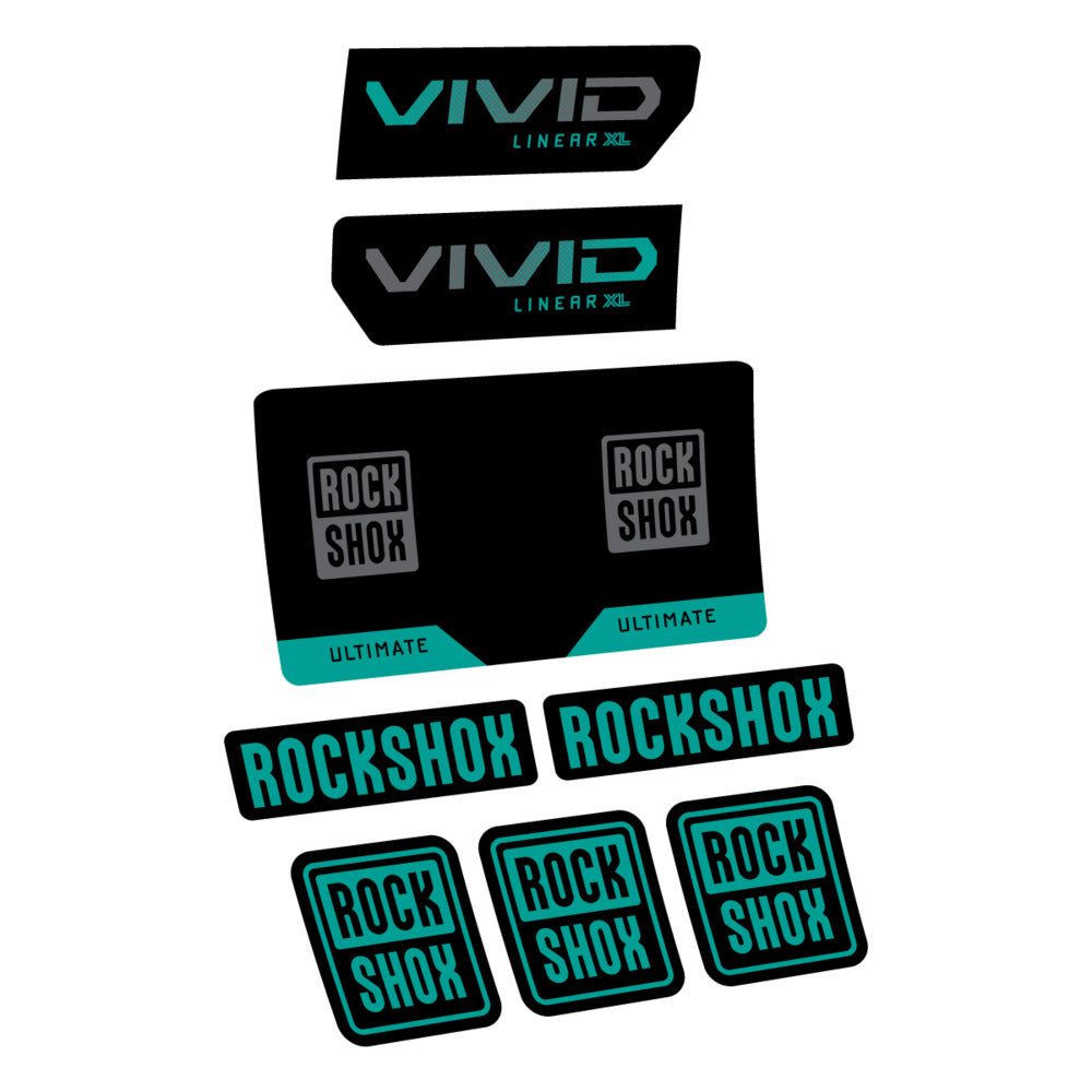 Stickers RockShox Vivid Ultimate Flight Attendant 2027 compatibles - Autocollants amortisseur VTT