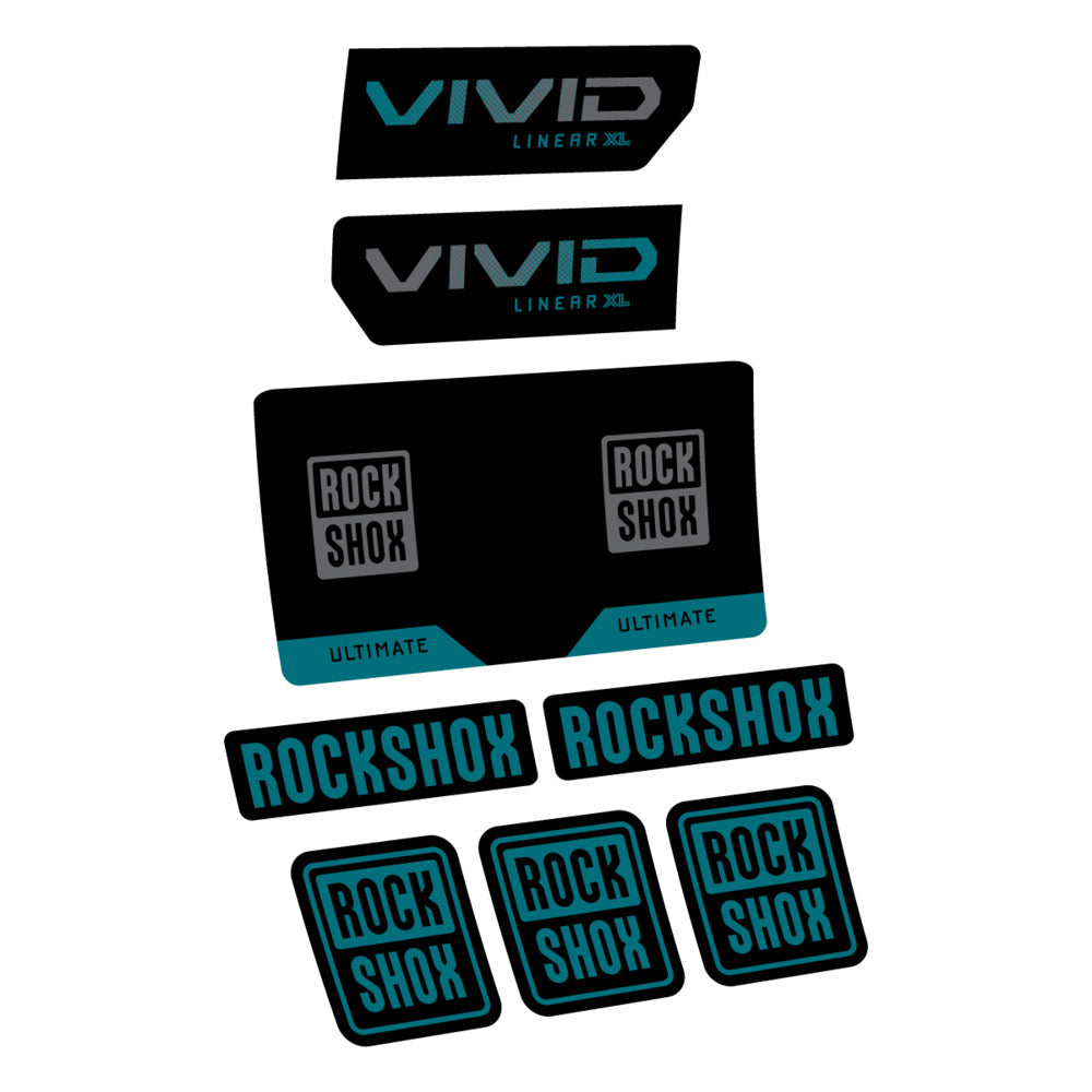 Stickers RockShox Vivid Ultimate Flight Attendant 2027 compatibles - Autocollants amortisseur VTT