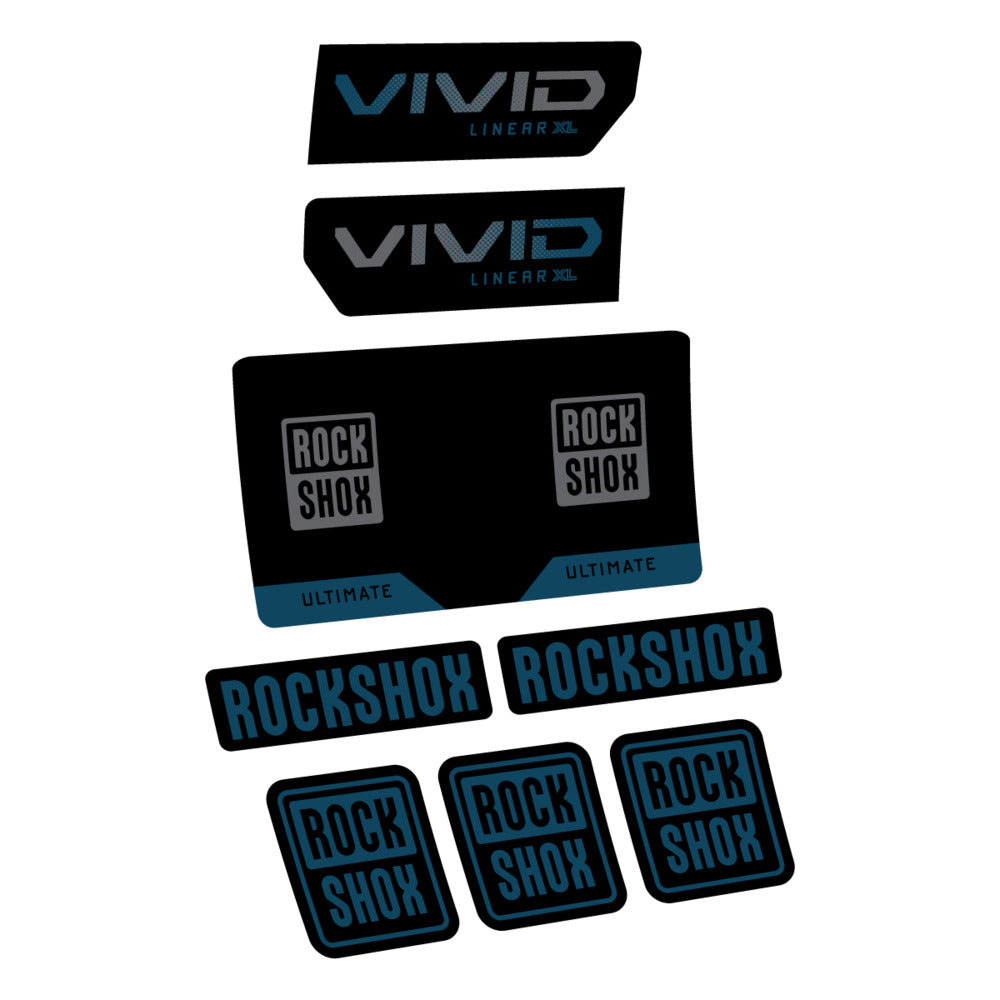 Stickers RockShox Vivid Ultimate Flight Attendant 2027 compatibles - Autocollants amortisseur VTT