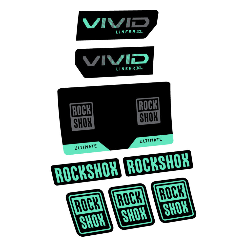 Stickers RockShox Vivid Ultimate Flight Attendant 2027 compatibles - Autocollants amortisseur VTT