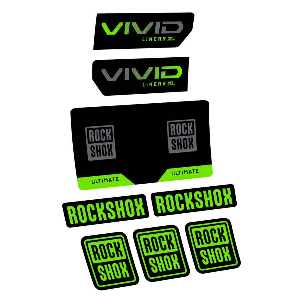 Stickers RockShox Vivid Ultimate Flight Attendant 2027 compatibles - Autocollants amortisseur VTT