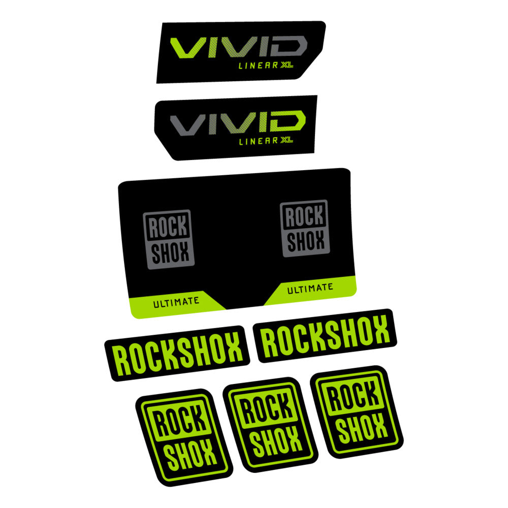 Stickers RockShox Vivid Ultimate Flight Attendant 2027 compatibles - Autocollants amortisseur VTT