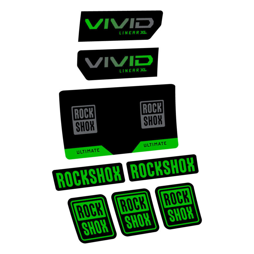 Stickers RockShox Vivid Ultimate Flight Attendant 2027 compatibles - Autocollants amortisseur VTT