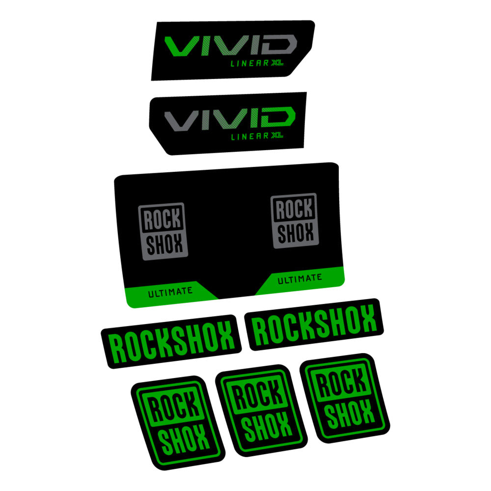 Stickers RockShox Vivid Ultimate Flight Attendant 2027 compatibles - Autocollants amortisseur VTT
