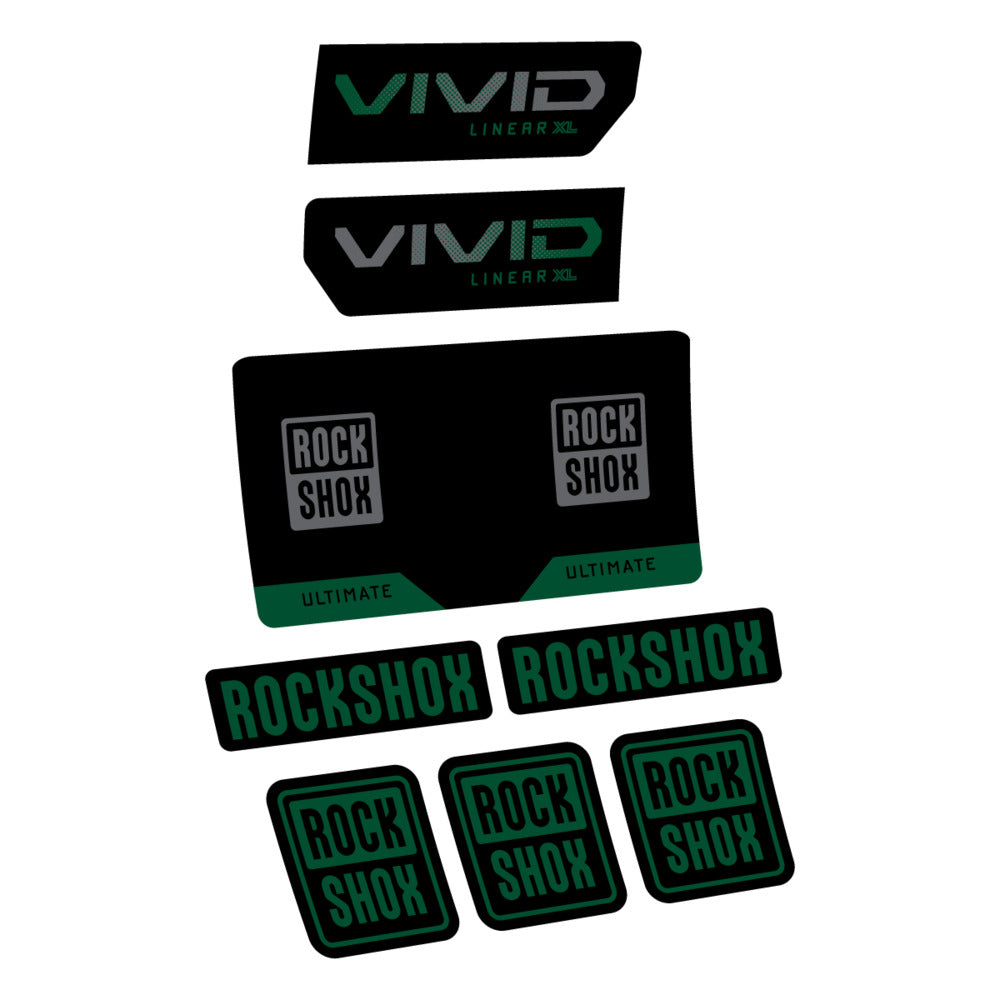 Stickers RockShox Vivid Ultimate Flight Attendant 2027 compatibles - Autocollants amortisseur VTT