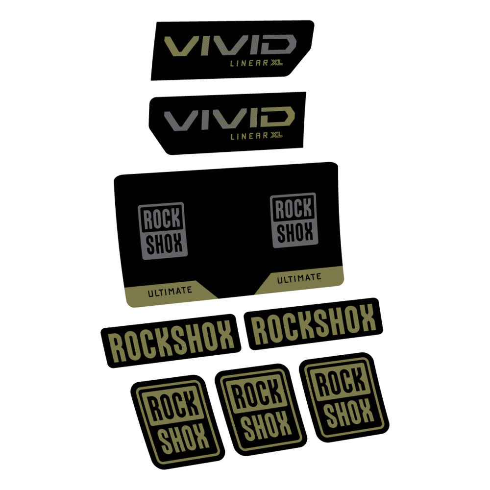 Stickers RockShox Vivid Ultimate Flight Attendant 2027 compatibles - Autocollants amortisseur VTT