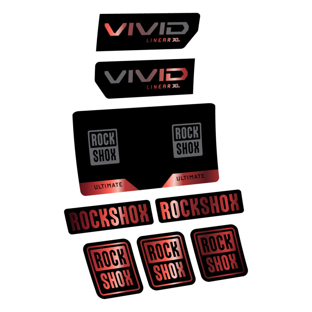 Stickers RockShox Vivid Ultimate Flight Attendant 2027 compatibles - Autocollants amortisseur VTT