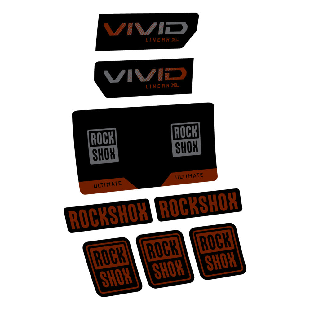 Stickers RockShox Vivid Ultimate Flight Attendant 2027 compatibles - Autocollants amortisseur VTT