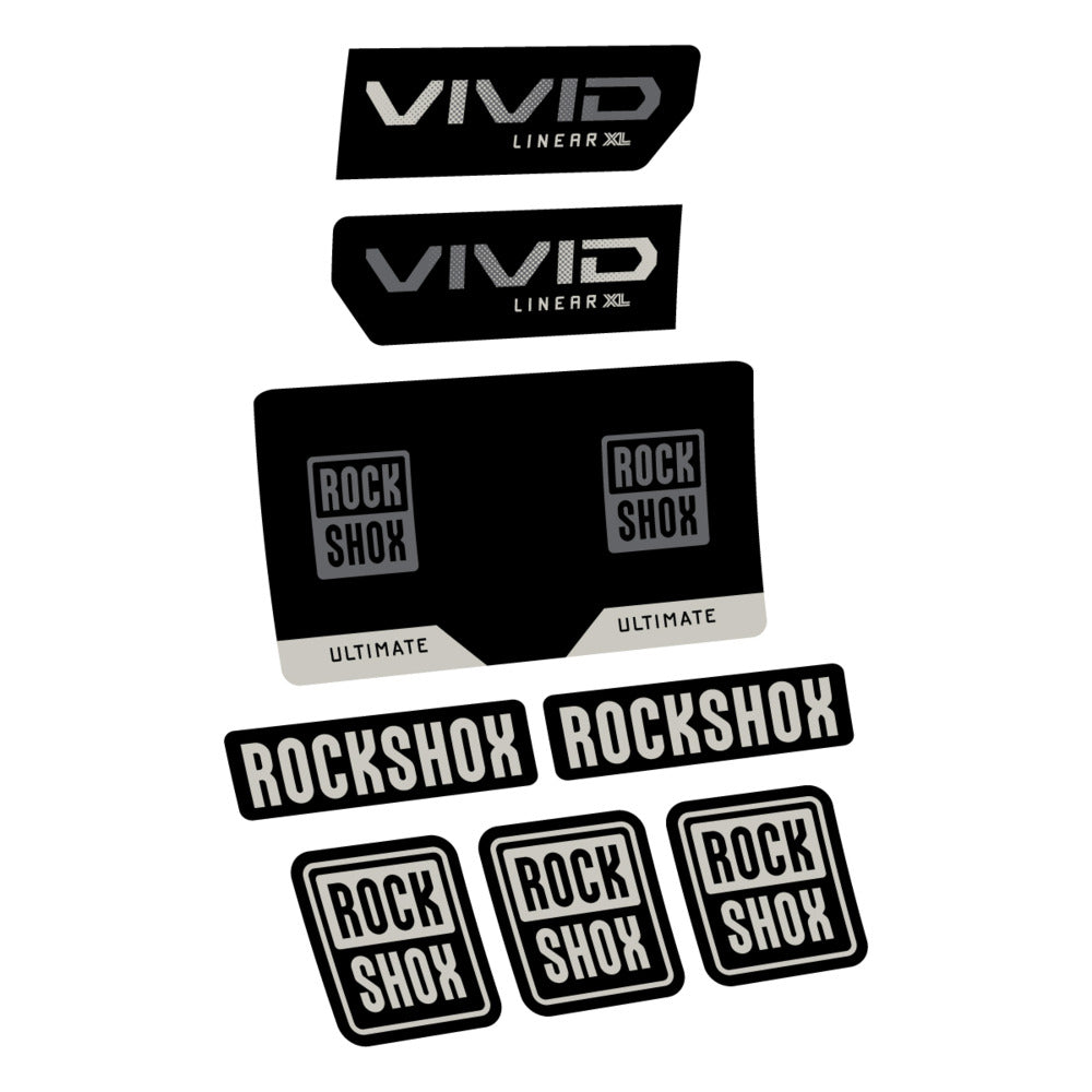 Stickers RockShox Vivid Ultimate Flight Attendant 2027 compatibles - Autocollants amortisseur VTT