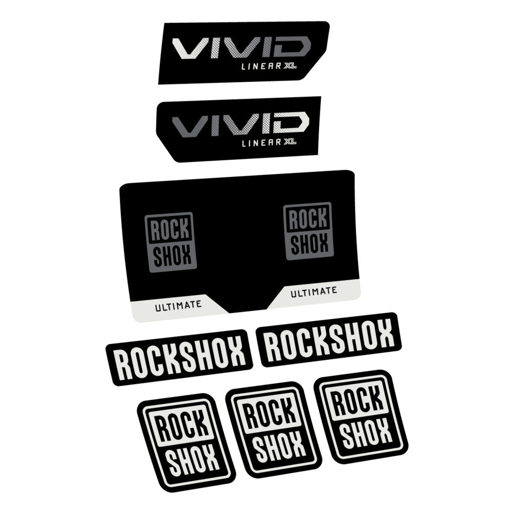 Stickers RockShox Vivid Ultimate Flight Attendant 2027 compatibles - Autocollants amortisseur VTT