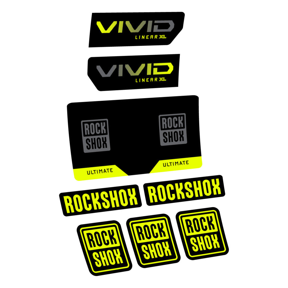 Stickers RockShox Vivid Ultimate Flight Attendant 2027 compatibles - Autocollants amortisseur VTT