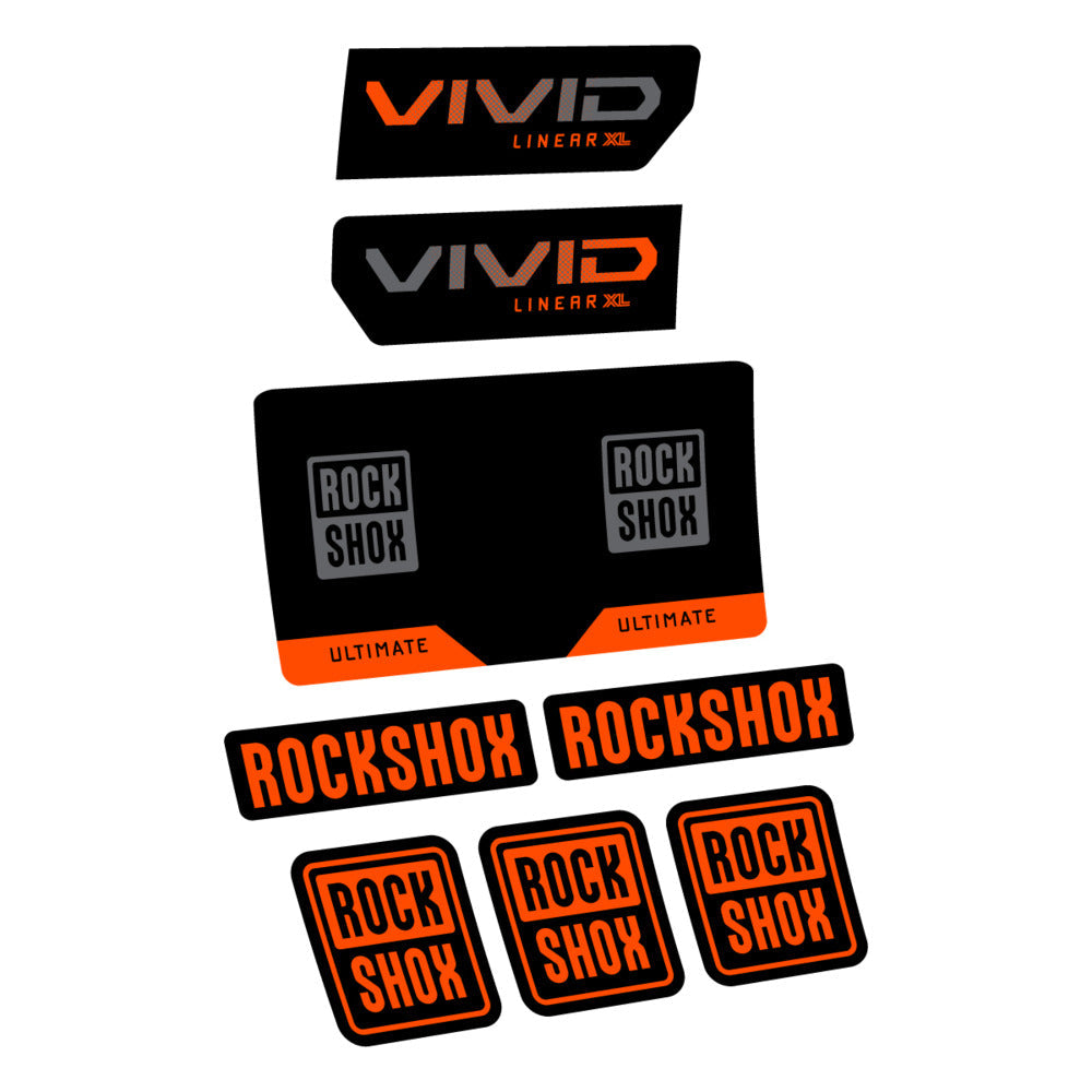 Stickers RockShox Vivid Ultimate Flight Attendant 2027 compatibles - Autocollants amortisseur VTT