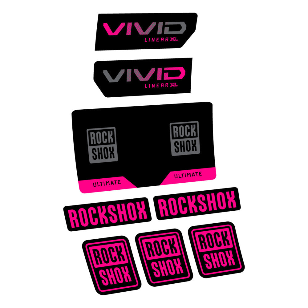 Stickers RockShox Vivid Ultimate Flight Attendant 2027 compatibles - Autocollants amortisseur VTT