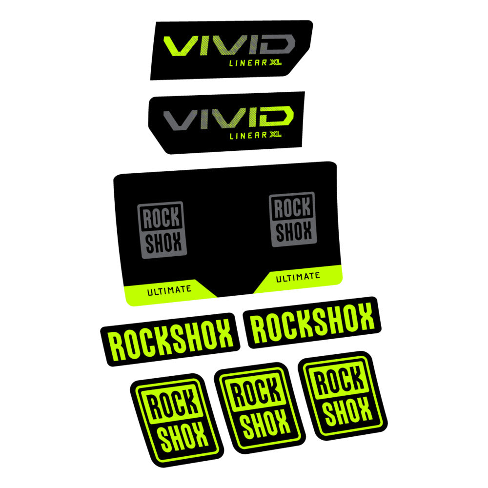 Stickers RockShox Vivid Ultimate Flight Attendant 2027 compatibles - Autocollants amortisseur VTT