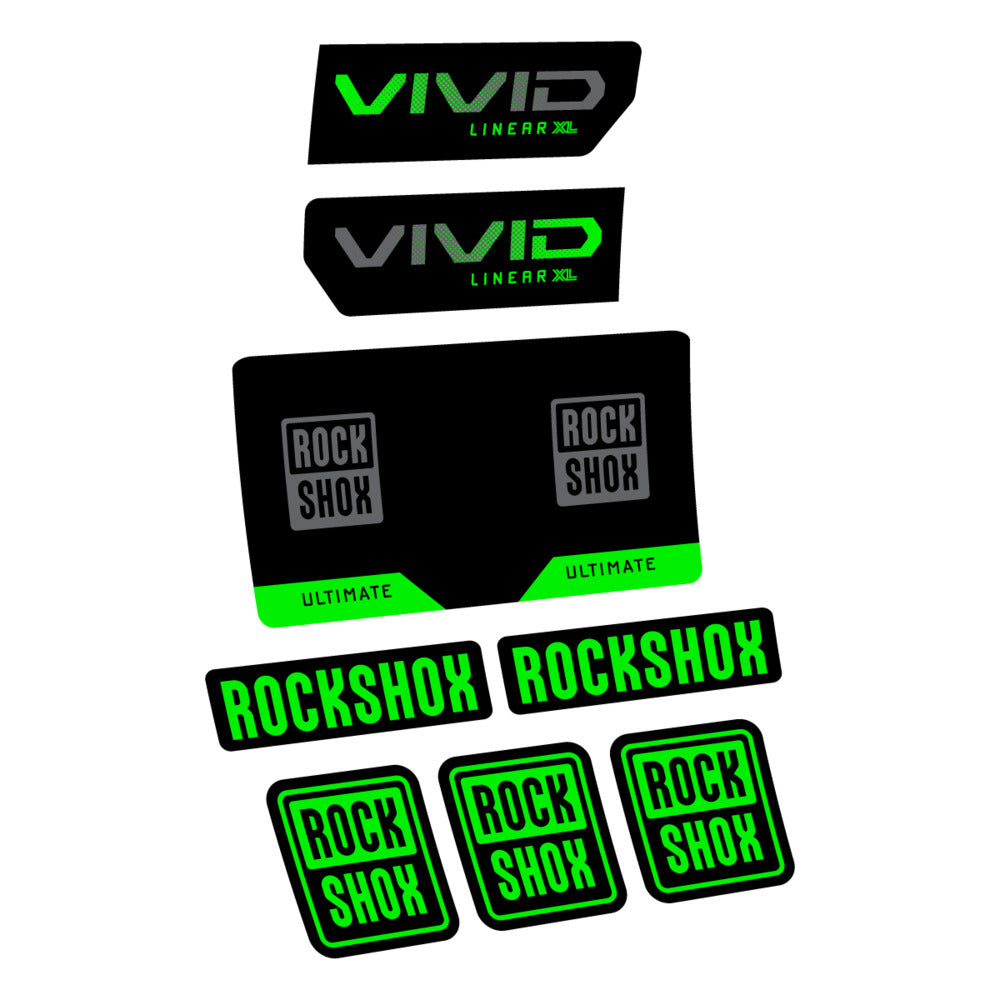 Stickers RockShox Vivid Ultimate Flight Attendant 2027 compatibles - Autocollants amortisseur VTT