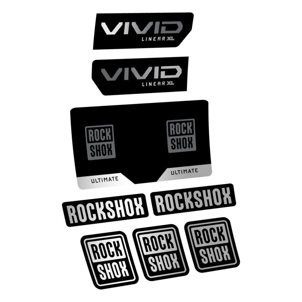 Stickers RockShox Vivid Ultimate Flight Attendant 2027 compatibles - Autocollants amortisseur VTT