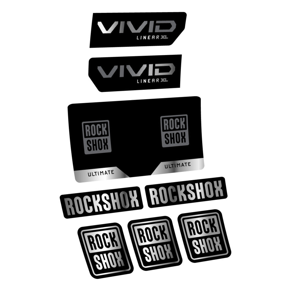 Stickers RockShox Vivid Ultimate Flight Attendant 2027 compatibles - Autocollants amortisseur VTT