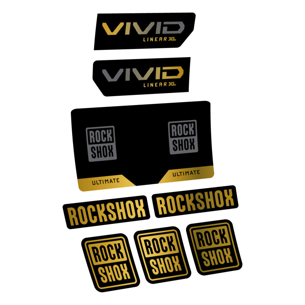 Stickers RockShox Vivid Ultimate Flight Attendant 2027 compatibles - Autocollants amortisseur VTT