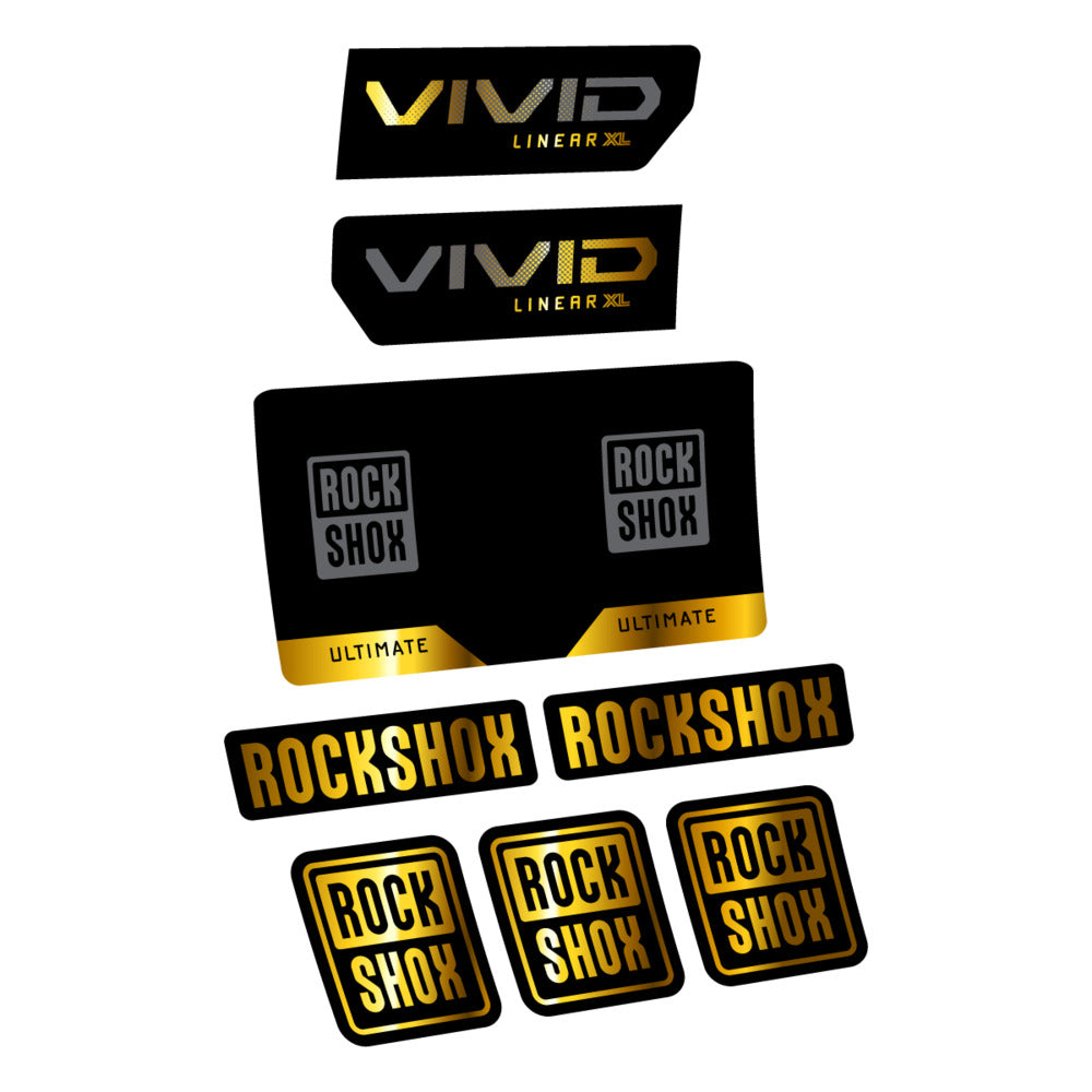 Stickers RockShox Vivid Ultimate Flight Attendant 2027 compatibles - Autocollants amortisseur VTT