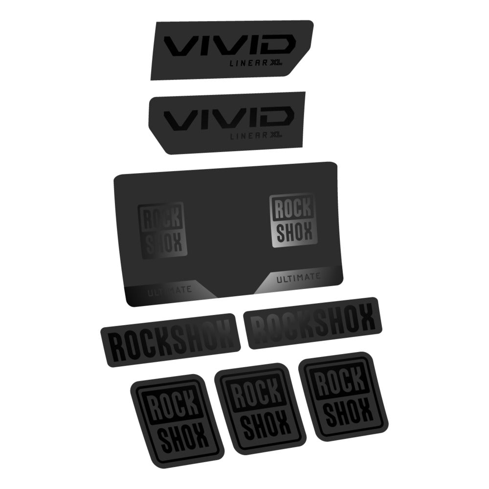 Stickers RockShox Vivid Ultimate Flight Attendant 2027 compatibles - Autocollants amortisseur VTT