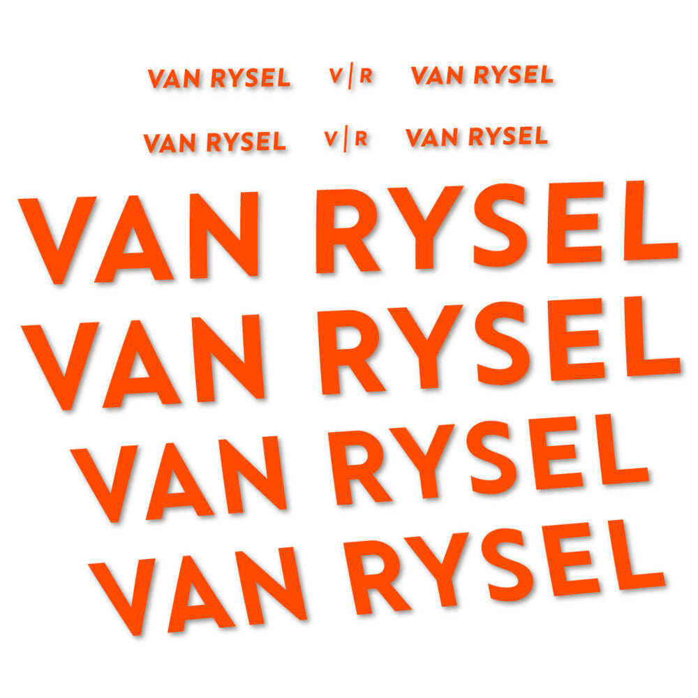 Stickers cadre Van Rysel couleur Orange Neon