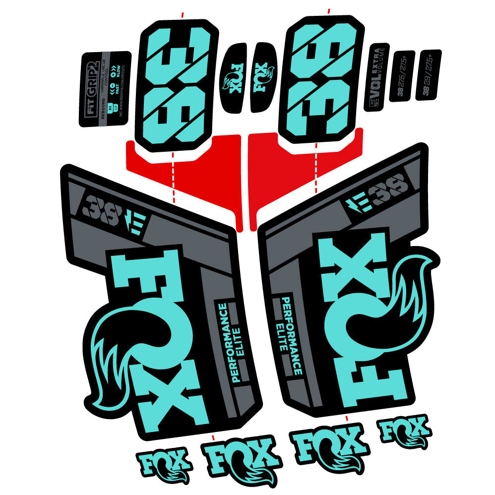Stickers Custom Autocollant for Fox 38 Performance Elite E (2021 2024) 29” Vinyl Sticker Autocollants fourche VTT