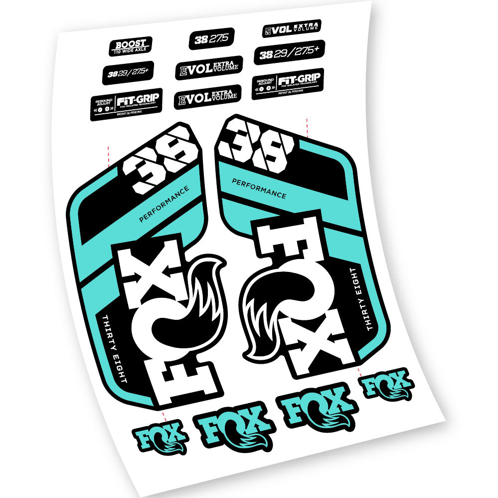 Stickers Fox 38 Float Grip Performance 2021 compatibles Autocollants fourche VTT 29"