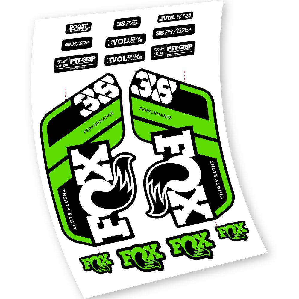Stickers Fox 38 Float Grip Performance 2021 compatibles Autocollants fourche VTT 29"